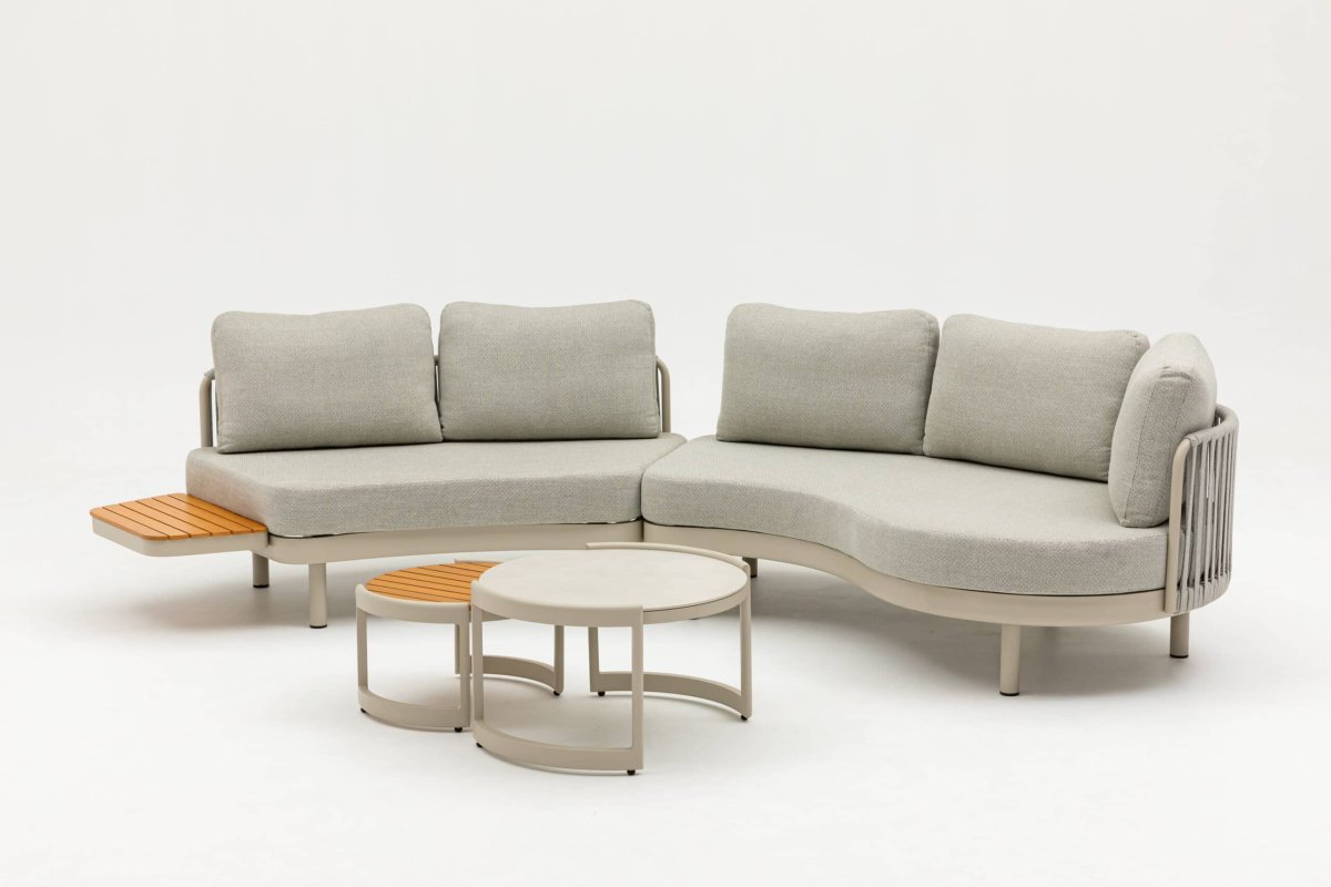 Loungeset Sardinia Rond Warm Wit Hout – 4530 - Afbeelding 3