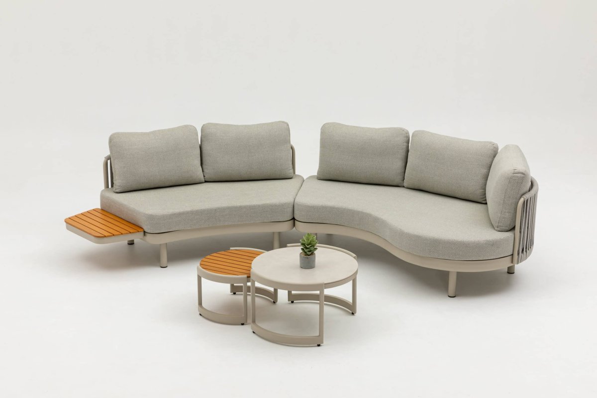 Loungeset Sardinia Rond Warm Wit Hout – 4530 - Afbeelding 5