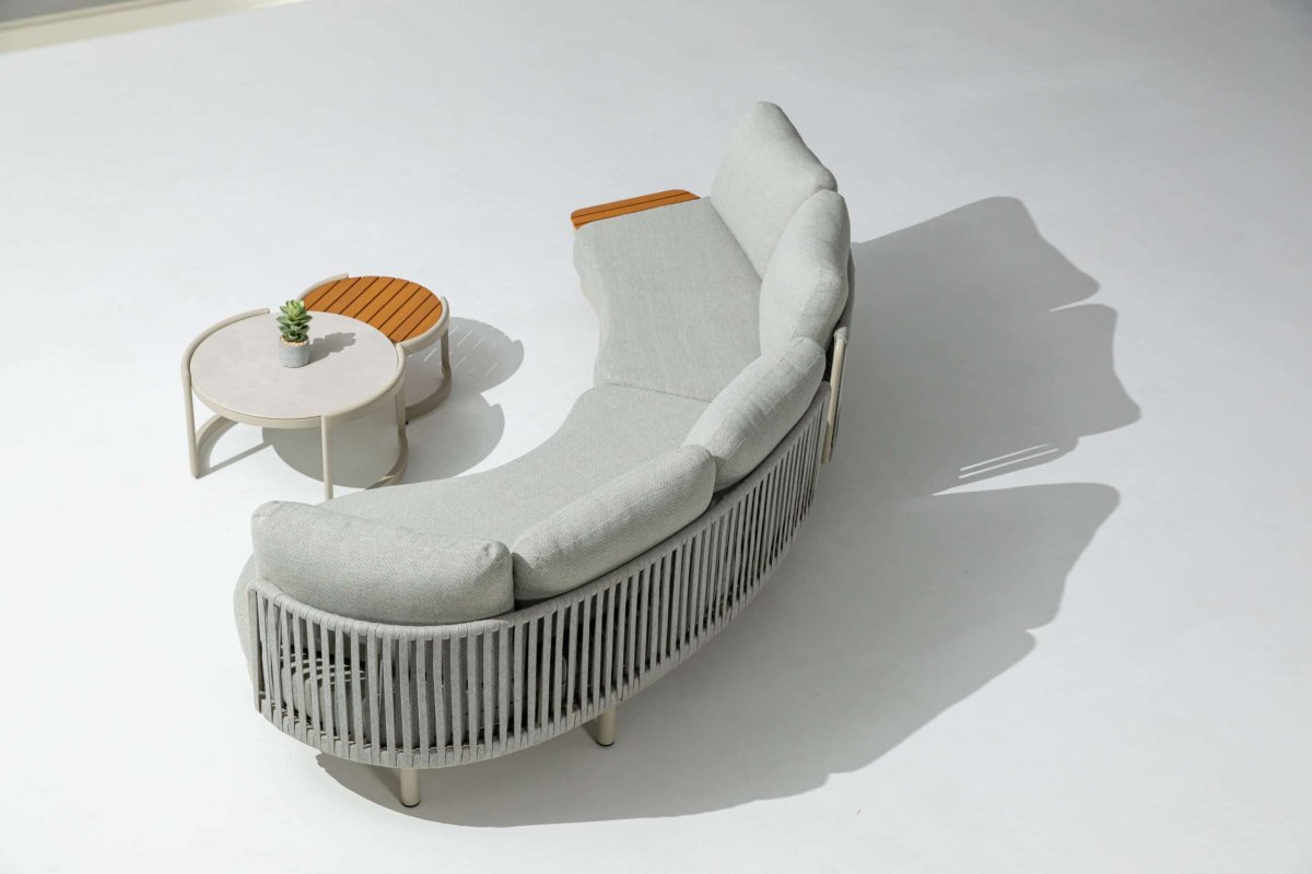 Loungeset Sardinia Rond Warm Wit Hout – 4530 - Afbeelding 4
