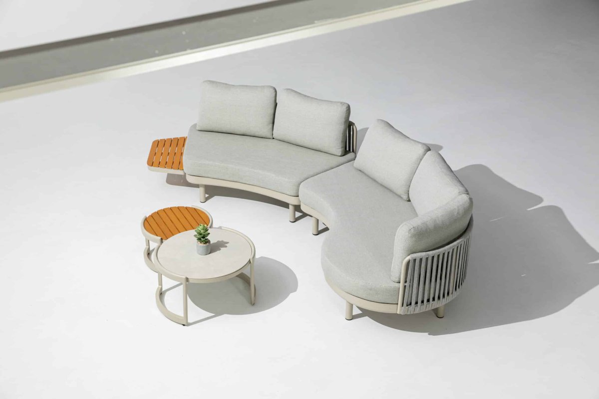Loungeset Sardinia Rond Warm Wit Hout – 4530 - Afbeelding 6