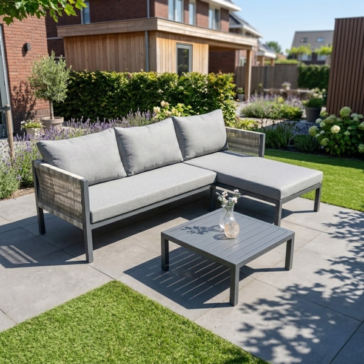 Loungeset Ibiza *ACTIE* Moderne Hoekbank Chaise Longue Rechts Tuinset – 113579