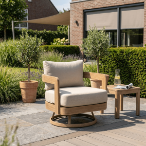 Relaxstoel Santiago Draaibaar Aluminium Houtlook – 34127