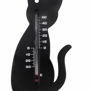 Muurthermometer Zwart Kat