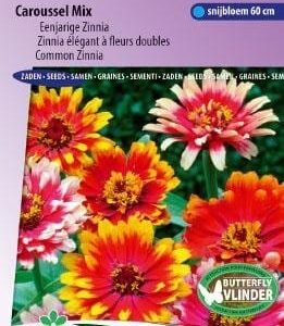 Zinnia elegans – Caroussel Mix zaad bloemzaden